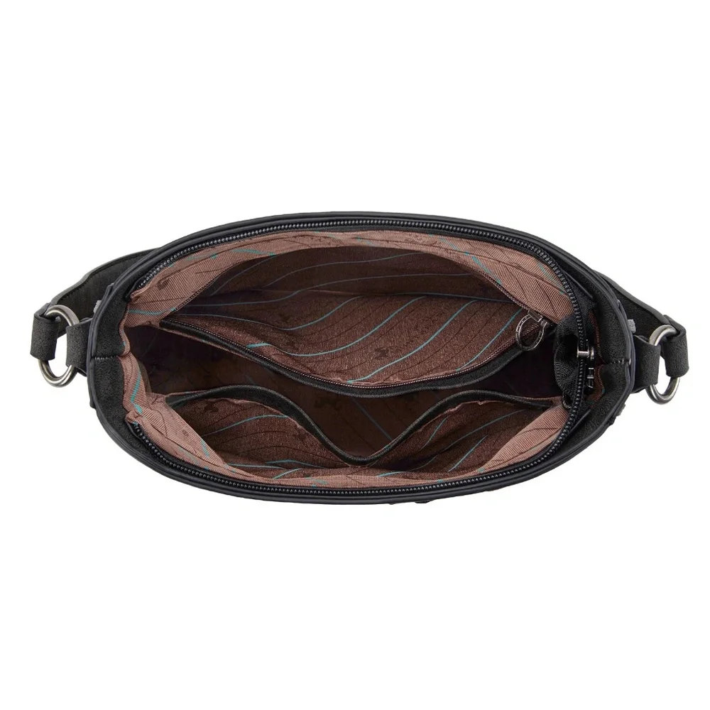 Montana West Embroidered Hobo Bag Black